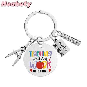 Heabety Teacher Key Chain Thank You Teacher Text Popular Pendant Key Chain TeachersDay Pendant Gifts For Teachers