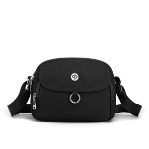 ABC BAGS#4029 Trendy multi-pocket nylon MINI Women`s crossbody sling bag designed for travel and casual daily use