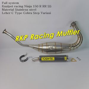 Knalpot Ninja R RR SS Kolong Cobra Leher C TOSHTEC Silencer Carbon Stainless Steel Kenalpot Racing