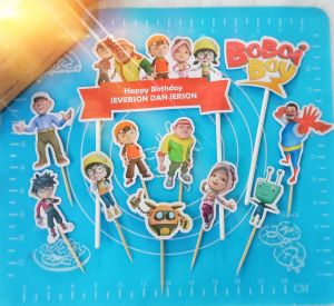 Topper Kue Custom Nama Karakter Boboiboy