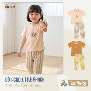 Bộ áo cộc quần dài Arich Little Ranch vải sợi tre petit mềm mát cho bé trai gái size 9 tháng - 6 tuổi