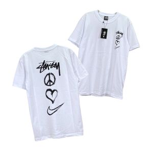 Kaos Stussy - tshirt stussy - kaos pria - tshirt pria - baju pria - kaos pria stussyX NIKE LOGO PUTIH