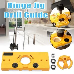 Hole Saw Drill Hinge Jig Engsel Sendok Guide Alat Bantu Bor Panel Pintu Holesaw Set WX013