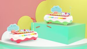 Kids Musical Toy 2-in-1 Design 8-Note Xylophone 8 early learning music toy portable beginner instrument for home play and supervised music learning Kids Learning Home Play Travel Play