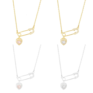 Multipurpose Love Heart Pin Necklace In Elegant Designs Trendy Jewelry Accessory for Women Everyday Casual Wear