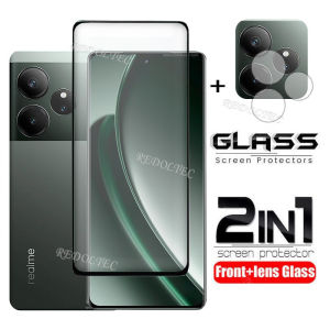 2 in 1 Realme GT6 GT 6T Screen Protector + Protector Full Cover RealmeGT6 Realme GT 6 T GT6T Tempered Glass 2in1 Film Protection With Camera Flim Protection
