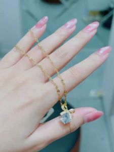 {loại1} Dây chuyền titan kèm mặt nơ đá cz nhân tạo Kami trang sức sỉ DTN07V