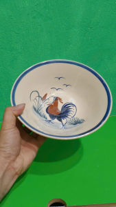 Set 5 tô lớn dạng loe vẽ gà 21 cm