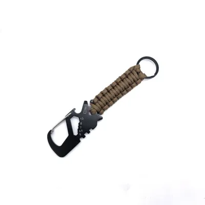 SILVER KNIGHT Multifunctional Tool Paracord Carabiner Keychain Survival Camping Tool Hex Wrench