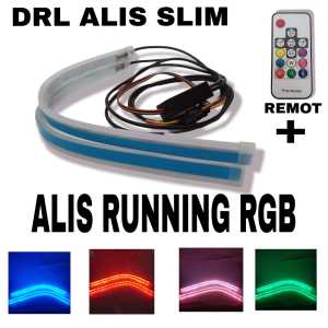 LAMPU LED ALIS SLIM 30CM + REMOTE RGB + SEN/SEIN RUNNING FLEXIBLE 30CM