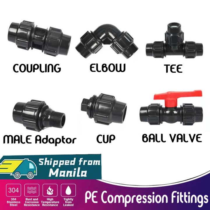 PER PCS PE Compression,PE Fittings PE Compression Fittings for pe and pvc pipes 1/2" 3/4" 1"