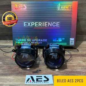 PAKET LAMPU BILED PROJECTOR AES  TURBO SE 3 WARNA  ALL WEATHER EXPERIENCE 2.5 INCH 55 WATT