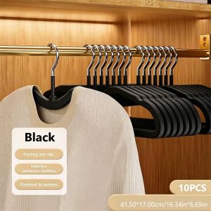 50pcs Non-Slip Short Neck Velvet Hangers - Durable Space-Saving for All Garment Types