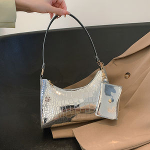 Funatic Tas Bahu Wanita Motif Croco Viral Import Korean Style Free Dompet Mini FA1121