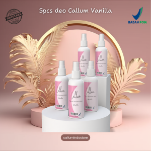 Paket 5pcs Deodorant Spray Callum Aroma Vanila Penghilang Bau Ketiakmencerahkan kulit ketiak hitam Tawas