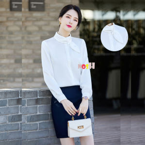 Kemeja Wanita Gaya Korea Variasi Syal Velvet - NOSH