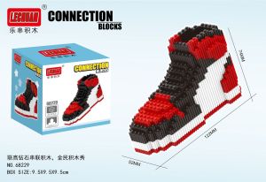 Linkgo Shoes Connection Building Blocks Shoe Puzzle DIY Assembled Diamond Mini Brick Figure Toys for Kid Birthday Gift