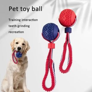 MUSCLEX Co giãn Đồ chơi gặm cho chó TPR Vệ sinh răng miệng Đồ chơi cho chó làm từ dây thừng cotton thắt nút. Bền bỉ Tương tác Bóng dây thun cho thú cưng dành cho chó nhỏ chó vừa và chó lớn.