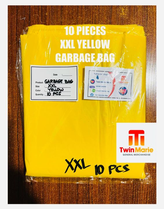 YELLOW GARBAGE BAG XXL (10 pieces) 37x40 for hazardous waste trash