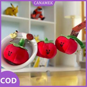 CANAMEK✨ 1 2 pcs dễ thương vui Cà chua trái cây búp bê sang trọng nhồi bông đồ chơi Keychain Mặt dây chuyền Túi treo quyến rũ trang trí sinh nhật phần thưởng món quà vài Keyring