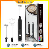 3-Speed Electric Milk Frother USB Rechargeable Handheld Foam Maker with 2 Whisks