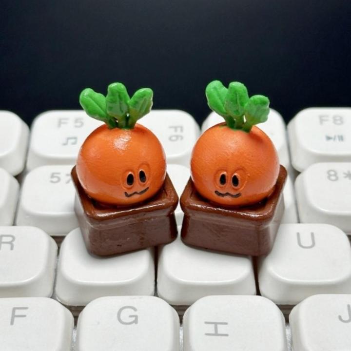 3D Carrot Keycap Accessory Scratch Proof Coating Smooth Typing Wide ...