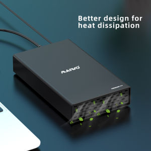 MAIWO External HDD Enclosure 3.5inch SATA Hard Disk Case 10Gbps Type C With HUB USB-Ax2 and USB-C 10Gbps Aluminum HDD Casing Expand USB Pendrive Include Power Supply 12V3A