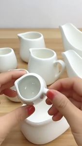 SK Kitchen Ceramic Mini Coffee Milk Kettle Milk Jug Small Milk Cup 50ml 100ml 240ml Sauce Bowl 1Pc