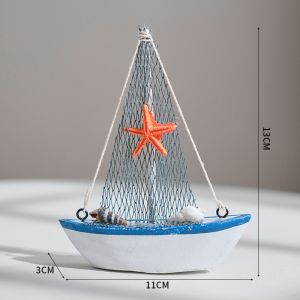 👉【Miễn phí ship cho 1 sản phẩm】AODDO Phong cách Địa Trung Hải Mô hình thuyền buồm Làm thủ công Gỗ Đồ trang trí hình con tàu bằng gỗ Phong cách ven biển Điểm nhấn lưới đánh cá Đồ trang trí theo phong cách hàng hải Trang trí nhà cửa
