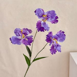 ALLLUCK Tím Hoa Iris nhân tạo Bó hoa Trang trí Cây giả nhân tạo Hoa Hoa giả Mùa xuân