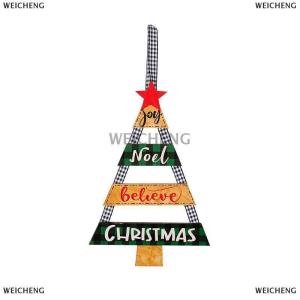 [COD] WEICHENG ป้ายไม้แขวนผนังป้ายคริสต์มาสศิลปะติดผนังประดับผนังสีสันสดใสตกแต่งต้นคริสต์มาส