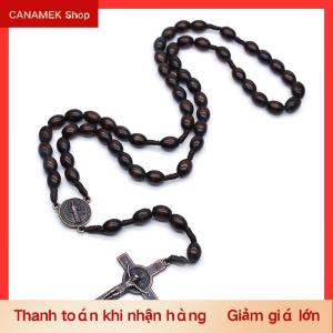 CS Cổ điển chữ thập Công Giáo gỗ hạt religiousrayer Mặt dây chuyền vòng cổ đồ trang sức