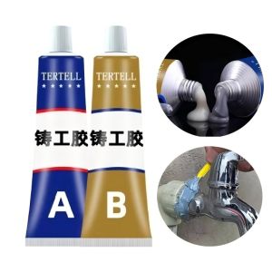100g Metal Repair Glue Casting Repair Glue High Temperature Resistant Liquid Metal Welding Filler For Metal Casting Defect Sealant Magic Repair Glue Ab Metal Cast Iron Heat-Resistant Cold Welding Repair Caster Epoxy Glue
