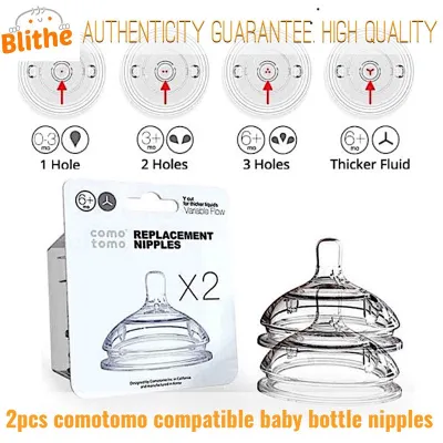 comotomo 2pcs compatible baby bottle nipples replacement slow medium fast ycut nipple como tomo