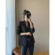 ZD T Plaid Blazer for Women, Short Style, ite, Korean Version, British Style, Internet Celebrity Suit, Women's Top, Spring and Autumn. 