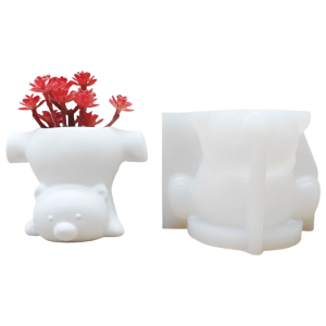 Bear Shape Silicone Vase Molds For Making Flower Vase Potted Planter Home Decoration Epoxy Resin Project