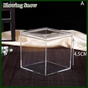 Blowing Rõ ràng Acrylic vuông Cube hộp có nắp đậy bền Kẹo hộp nhiều sử dụng trong suốt trường hợp tổ chức container