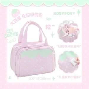 Strawberry Cosmetic Bag Waterproof Large Capacity Makeup Organizer Handbag Portable Travel Wash Bag Ladies Toiletry Storage Bag2026