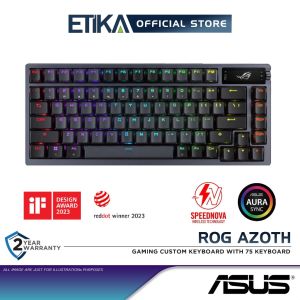 Asus M701 ROG Azoth BLACK | 75-Keys Tri-Mode Gaming Mechanical Keyboard | Pre-lubed ROG NX Switch | ROG SpeedNova