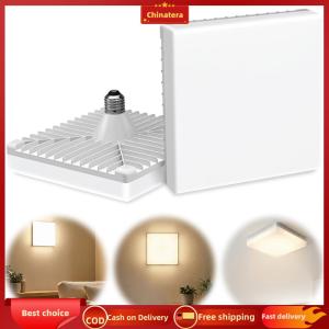 [Chinatera Malll] Square Bathroom Light 60W 6500K E27 Base Square Ceiling Lamp for Living Room Corridor Bathroom