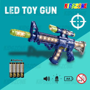53CM Shooting Toy Gun Combat Rifle with LED Light & Sound Effects Vibrating / Pistol Mainan Berputar Berlampu