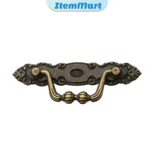 ItemMart Bronze Color Classical Vintage Retro Carving Drawer Handle Cabinet Furniture Handle 1Pc