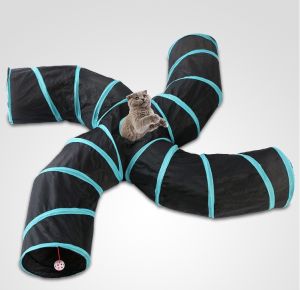 อุโมงค์แมว ลูกบอล ของเล่นแมว อุโมงค์นอนแมว บ้านอุโมงค์แมว อุโมงค์แมว 2 ทางตรง ขนาด 25x50 ซม. อุปกรณ์แมว ของเล่นลุกแมว ของเล่นแมวโต