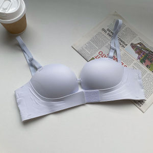 MeooLiisy Push Up Non-slip Strapless Invisible Lingerie Seamless Front Buckle No Wire Bra for Woman Simple Comfortable