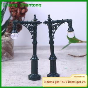 Cneng 2 12pcs Dollhouse Mini Christmas Street Lights Garden Street Lights Simulation Model Miniatures Lights Ornaments Home Decor