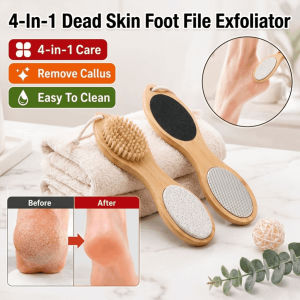 4-in-1 Foot File Callus Remover Pedicure Set Exfoliating Foot Care Tool Heel Scraper Dead Skin Remover Foot Scrubbing Brush