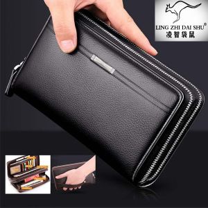 Ví Nam Da Bò Cao Cấp Thương Hiệu Nổi Tiếng Kangaroo Túi Cầm Tay Đa Năng Ví Nam Công Sở Thời Trang