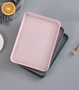 Nampan Plastik Warna Warni Tempat Wadah Saji Makanan Nampan Baki Besar Makaron Piring Persegi Panjang