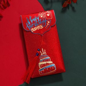 FARRELL Túi chúc mừng năm mới Phong bì Màu Đỏ Túi đựng tiền may mắn Gói năm mới Túi chúc phúc Phong cách Trung Quốc Chúc may mắn  Tiệc mừng