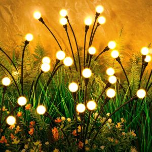 Solar Garden Lights 8Head Waterproof Solar Firefly Lights for Outdoor lawn Xmas New Year Decoration